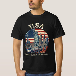 USA Heritage Skyline - Vereinigte Staaten von Amer T-Shirt