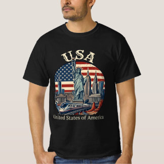 USA Heritage Skyline - Vereinigte Staaten von Amer T-Shirt