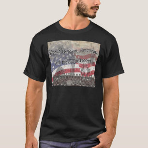 USA Heros God segne unsere Truppen mit Kreuz, Vint T-Shirt