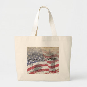 USA Heros Stolz ist ein Amerikaner! Vintag Jumbo Stoffbeutel