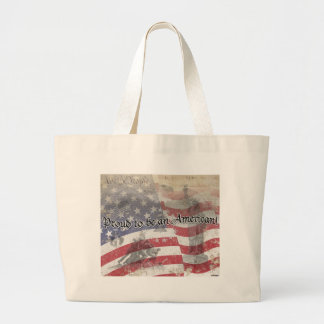USA Heros Stolz ist ein Amerikaner! Vintag Jumbo Stoffbeutel