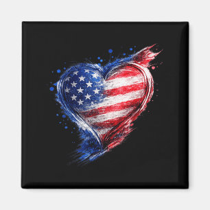 Usa Herz Amerikanisches Flagge Jersey Us Männer Fr Magnet