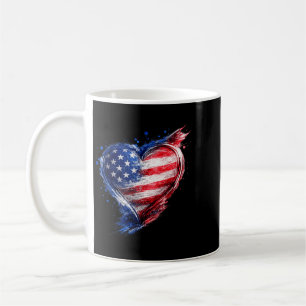 Usa Herz Amerikanisches Flaggen-Trikot Us Männer F Kaffeetasse