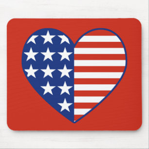 USA-Herz-Flagge Mousepad