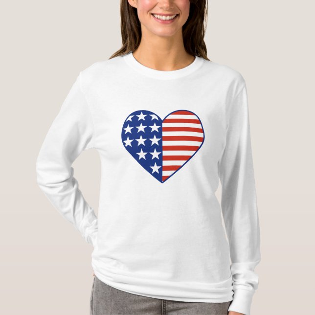 USA-Herz-Flaggen-T - Shirt (Vorderseite)