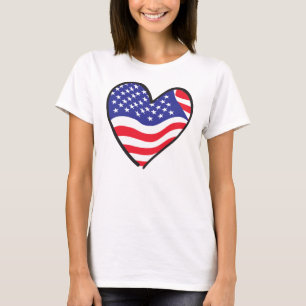 USA Herz-US Flagge T-Shirt