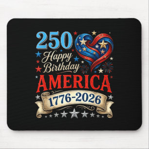 USA Herzen 1776 2026 4. Juli 250. Geburtstag USA Mousepad