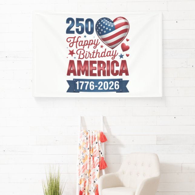 USA Herzen 1776 2026 4. Juli Banner (InSitu)