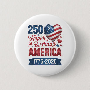 USA Herzen 1776 2026 4. Juli Button