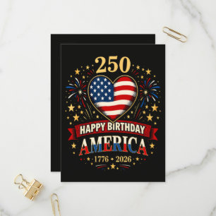 USA-Herzen 1776 2026 4. Juli Einladungspostkarte