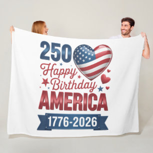 USA Herzen 1776 2026 4. Juli Fleecedecke