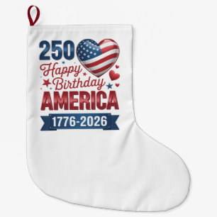 USA Herzen 1776 2026 4. Juli Großer Weihnachtsstrumpf