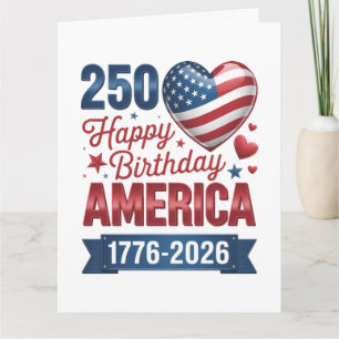 USA Herzen 1776 2026 4. Juli Karte