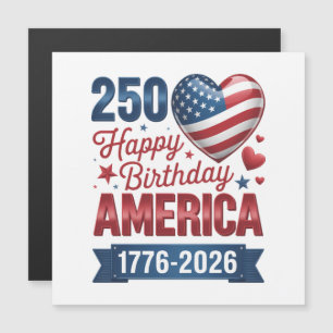 USA Herzen 1776 2026 4. Juli  Magnetkarte