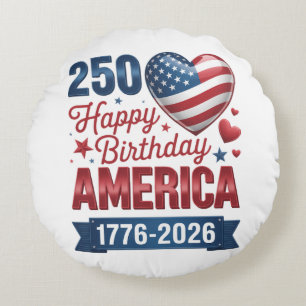 USA Herzen 1776 2026 4. Juli Rundes Kissen
