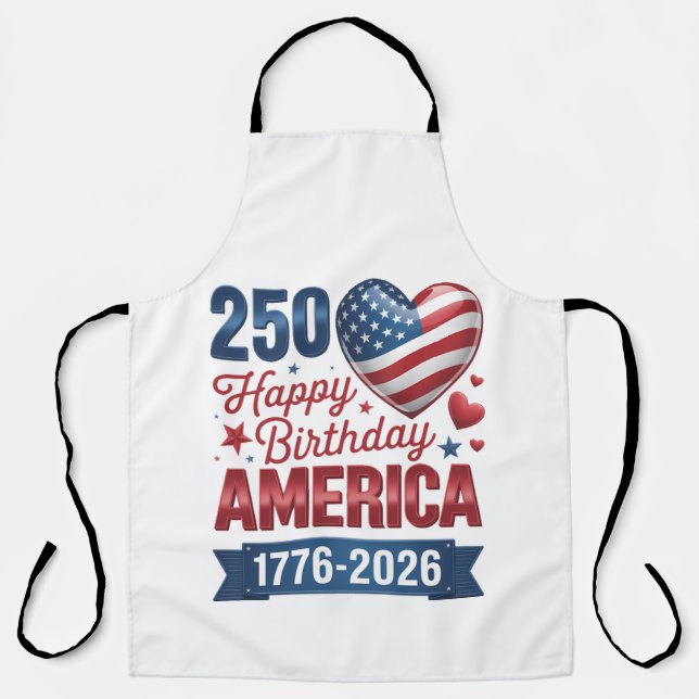 USA Herzen 1776 2026 4. Juli Schürze (Vorderseite)