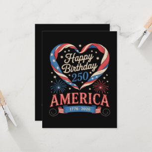 USA Herzen 1776 2026 Juli 250. Geburtstag USA Einladung