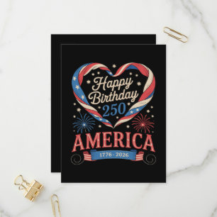 USA Herzen 1776 2026 Juli 250. Geburtstag USA Einladungspostkarte