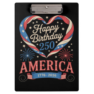 USA Herzen 1776 2026 Juli 250. Geburtstag USA  Klemmbrett