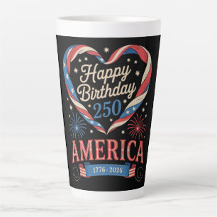USA Herzen 1776 2026 Juli 250. Geburtstag USA Milchtasse