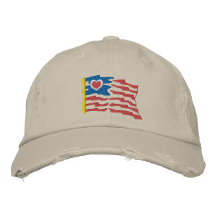 USA Herzenfahne bestickter Hut