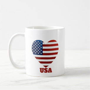 USA Herzenflagge Kaffeetasse