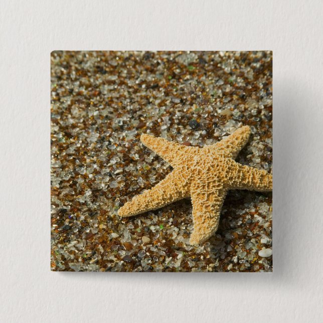 USA, HI, Kauai, Glass Beach mit Star-Fisch Button (Vorderseite)