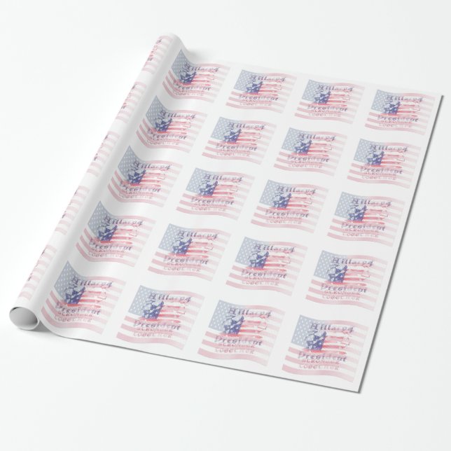 USA Hillary 4 President Geschenkpapier (Ungerollt)