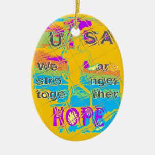 USA Hillary Hope Stronger Together Keramik Ornament