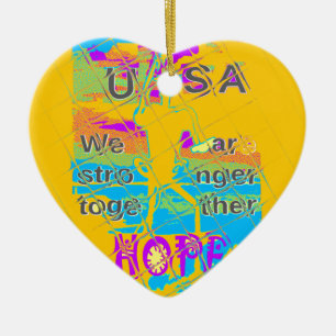 USA Hillary Hope Stronger Together Keramik Ornament