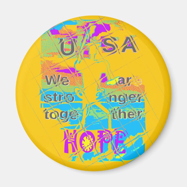 USA Hillary Hope Stronger Together Magnet (Vorne)