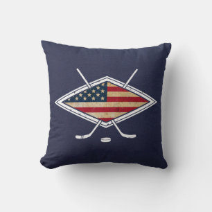 USA Hockey Logo Pilze mit Name und Nummer Kissen