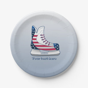 USA Hockey-Schlittschuhe Pappteller