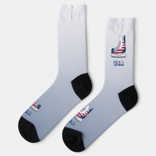 USA-Hockeyschlittschuhe Socken (Linkes Detail)
