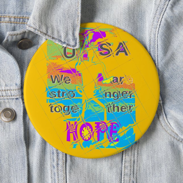 USA Hoffnung: Farbige Textur-Design Button (Beispiel)