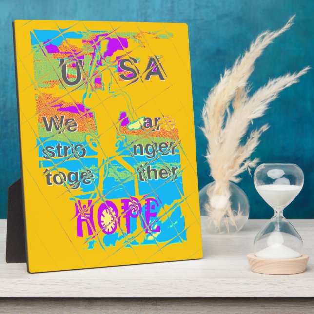 USA Hoffnung: Farbige Texturdesign Fotoplatte (Seite)