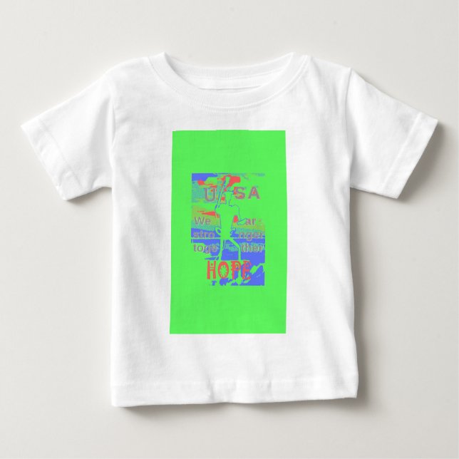 USA Hoffnung: Neon Lemon & Orange Art Baby T-shirt (Vorderseite)