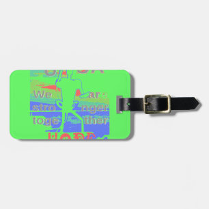 USA Hoffnung: Neon Lemon & Orange Art Gepäckanhänger