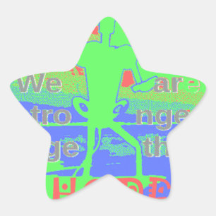 USA Hoffnung: Neon Lemon & Orange Art Stern-Aufkleber
