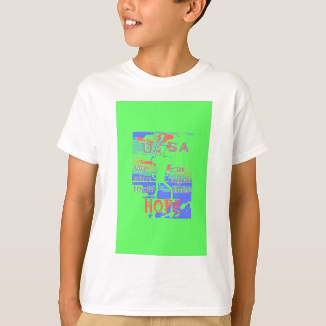 USA Hoffnung: Neon Lemon & Orange Art T-Shirt (Vorderseite)
