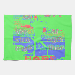 USA Hoffnung: Neon-Limonen- und Orange-Kunst Handtuch