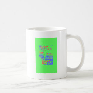 USA Hoffnung: Neon-Limonen- und Orange-Kunst Kaffeetasse