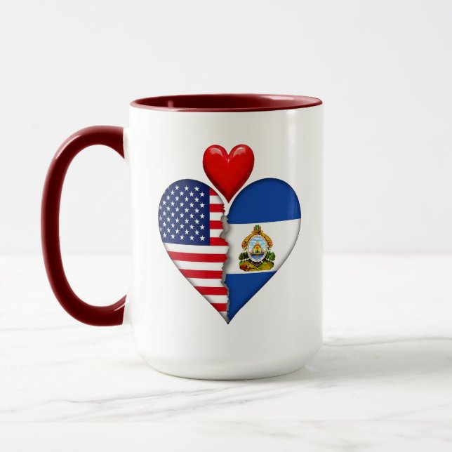 USA Honduras Herz Flaggen Hispanic Heritage  Tasse (Links)