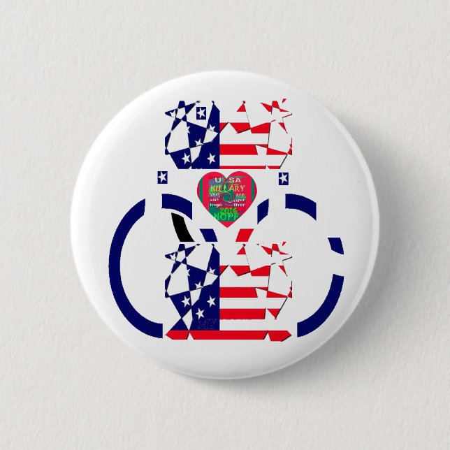 USA Hope Beautiful Phantastisch National Flag Desi Button (Vorderseite)