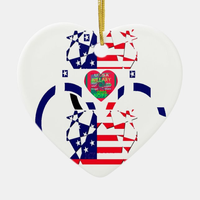 USA Hope Beautiful Phantastisch National Flag Desi Keramikornament (Vorne)