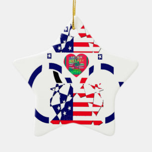 USA Hope Beautiful Phantastisch National Flag Desi Keramikornament