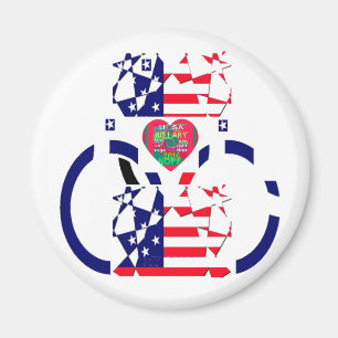 USA Hope Beautiful Phantastisch National Flag Desi Magnet