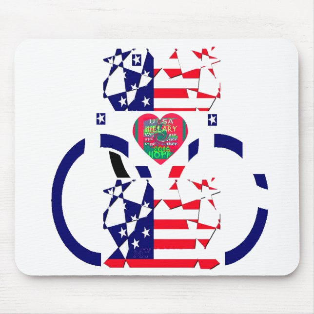 USA Hope Beautiful Phantastisch National Flag Desi Mousepad (Vorne)