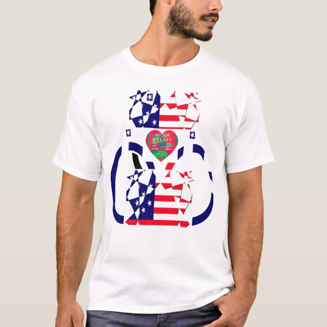 USA Hope Beautiful Phantastisch National Flag Desi T-Shirt (Vorderseite)