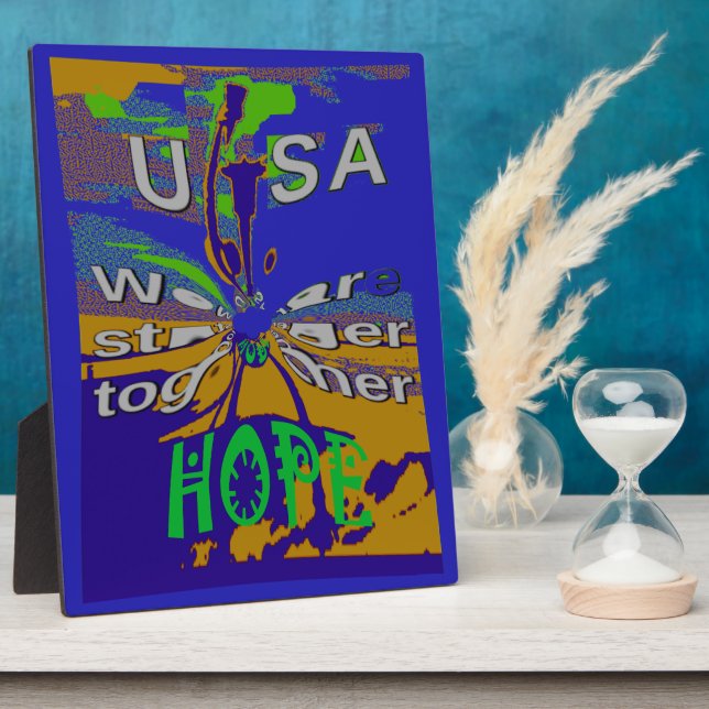 USA Hope Message Art Print Fotoplatte (Seite)